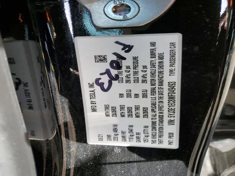 2021 TESLA MODEL 3   