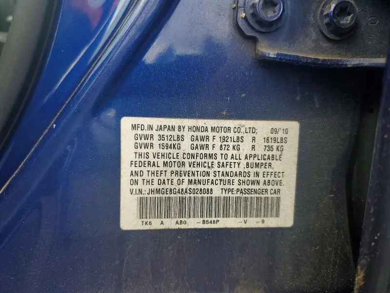 2010 HONDA FIT SPORT  