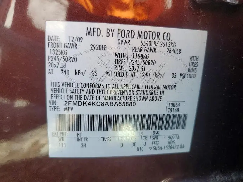 2010 FORD EDGE LIMITED  