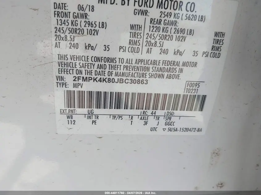 2018 FORD EDGE TITANIUM