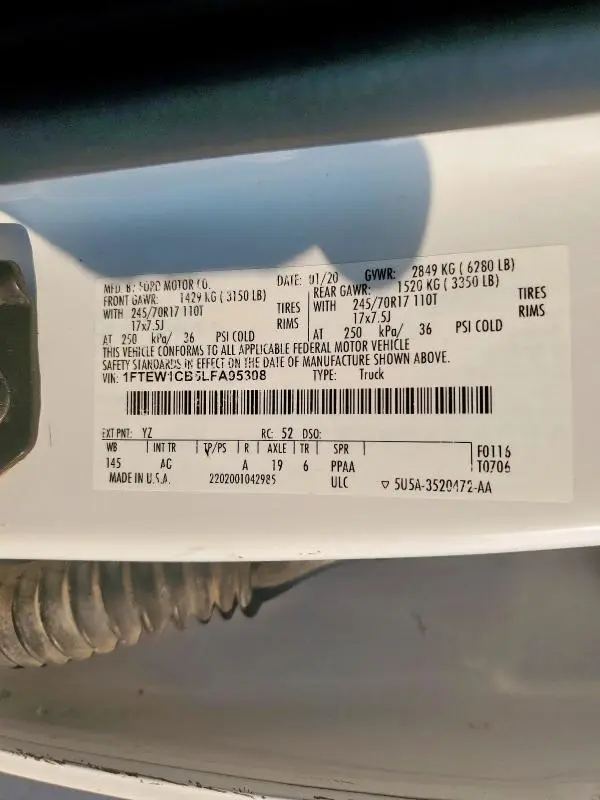 2020 FORD F150 SUPERCREW  