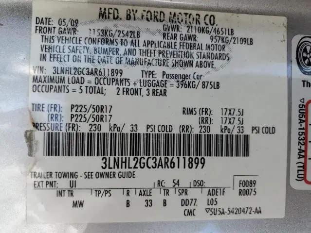 2010 LINCOLN MKZ   