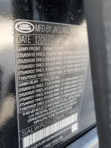 2021 LAND ROVER RANGE ROVER SPORT HSE SILVER EDITION  