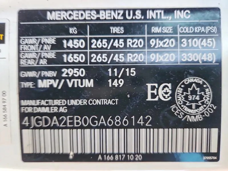 2016 MERCEDES-BENZ GLE 350D 4MATIC  