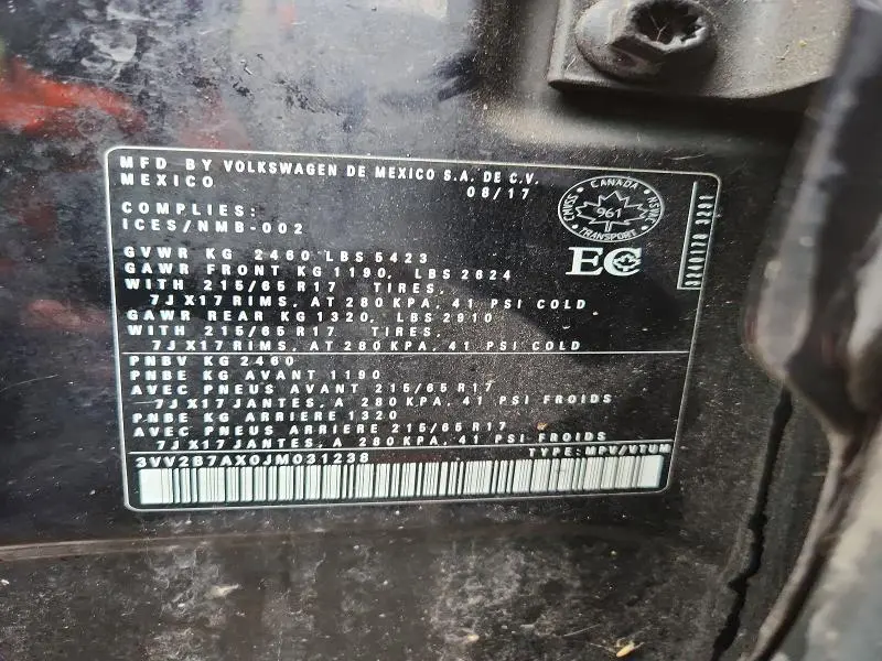 2018 VOLKSWAGEN TIGUAN SE  