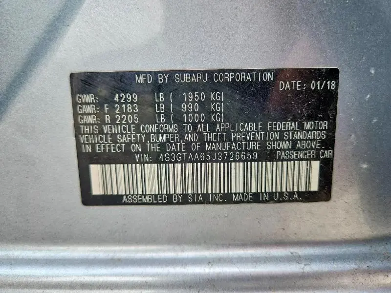 2018 SUBARU IMPREZA BASE  