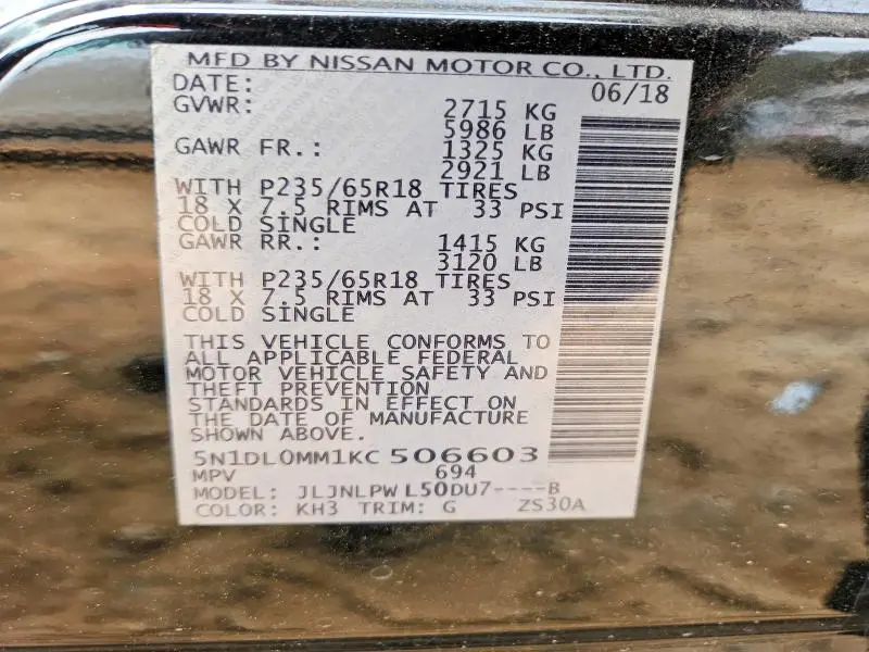 2019 INFINITI QX60 PURE  