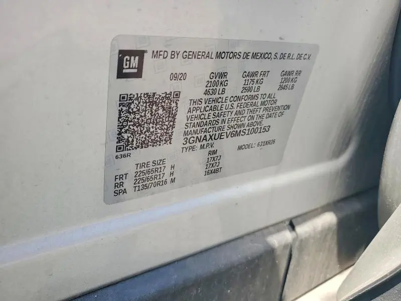 2021 CHEVROLET EQUINOX LT  