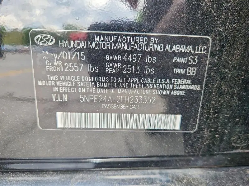 2015 HYUNDAI SONATA SE  