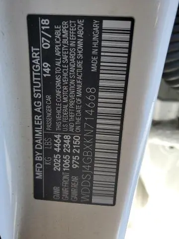 2019 MERCEDES-BENZ CLA 250 4MATIC  