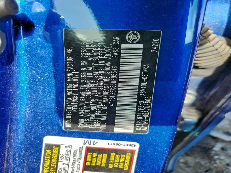 2011 TOYOTA CAMRY BASE  