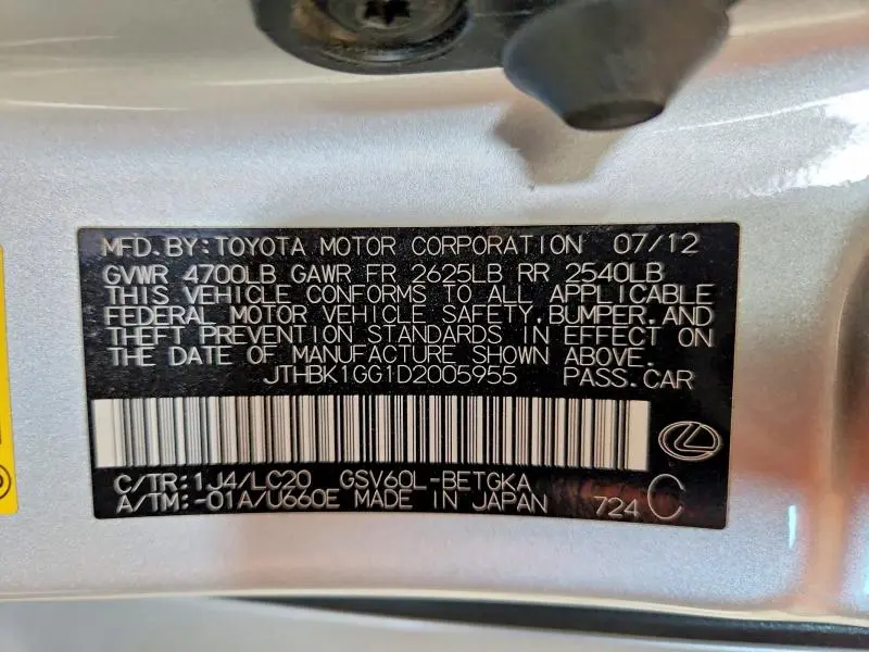 2013 LEXUS ES 350 BASE  