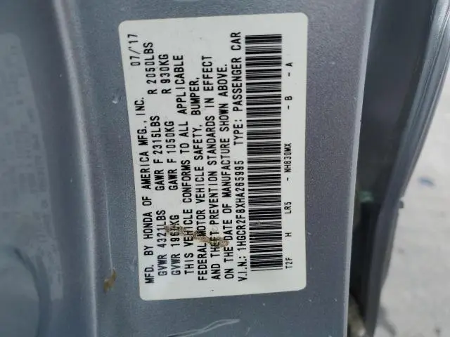 2017 HONDA ACCORD EXL