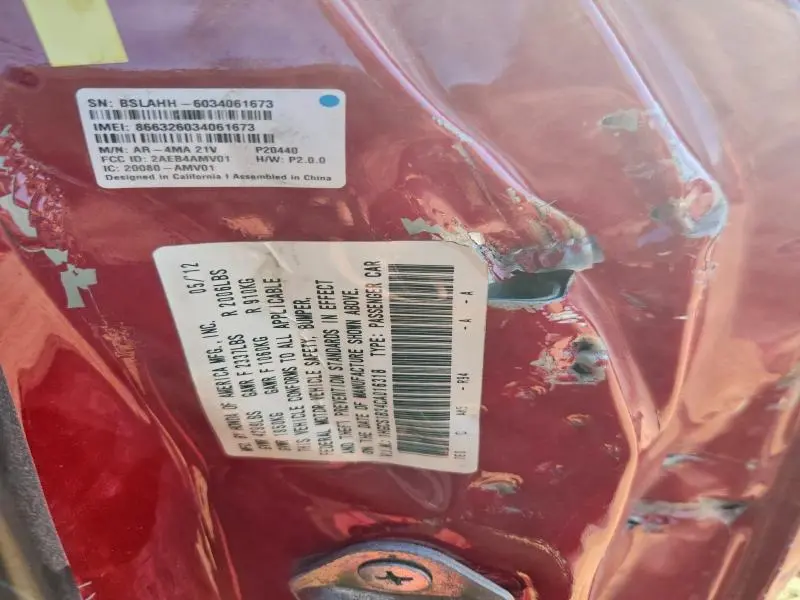 2012 HONDA ACCORD LX  