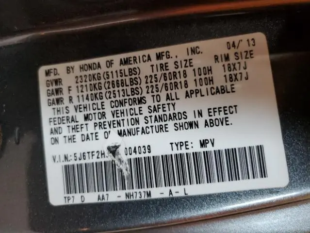 2013 HONDA CROSSTOUR EXL  