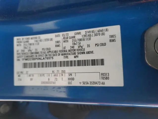 2022 FORD BRONCO BASE  