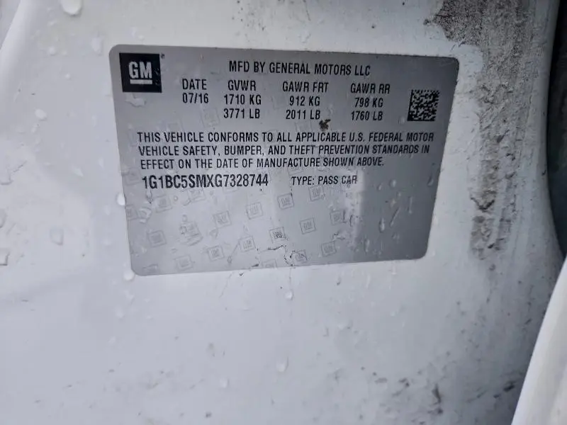 2016 CHEVROLET CRUZE LS  