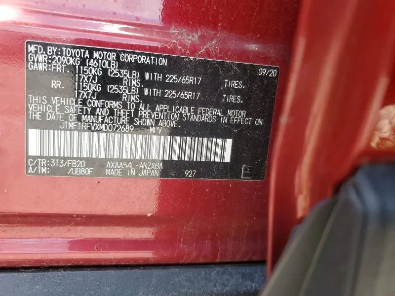 2021 TOYOTA RAV4 LE  