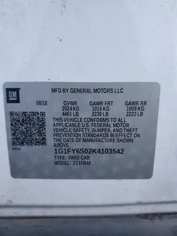 2019 CHEVROLET BOLT EV LT  