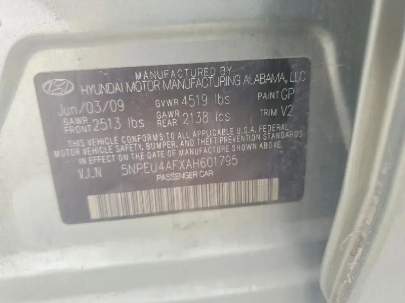 2010 HYUNDAI SONATA LIMITED V6  
