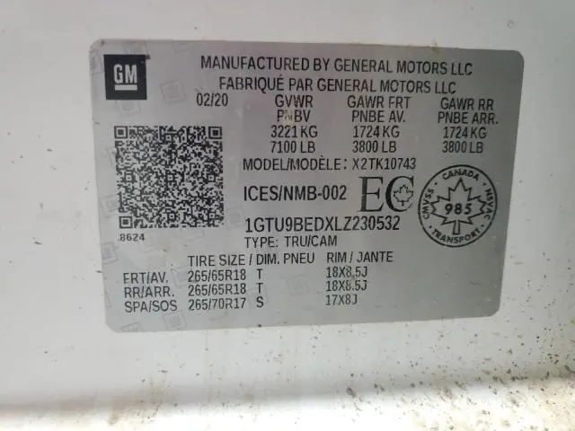 2020 GMC SIERRA K1500 SLE  