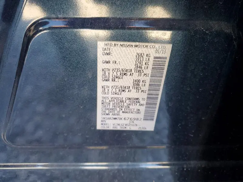 2013 NISSAN PATHFINDER S  