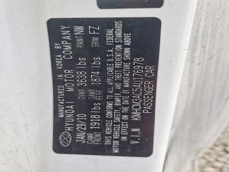 2010 HYUNDAI ACCENT BLUE  