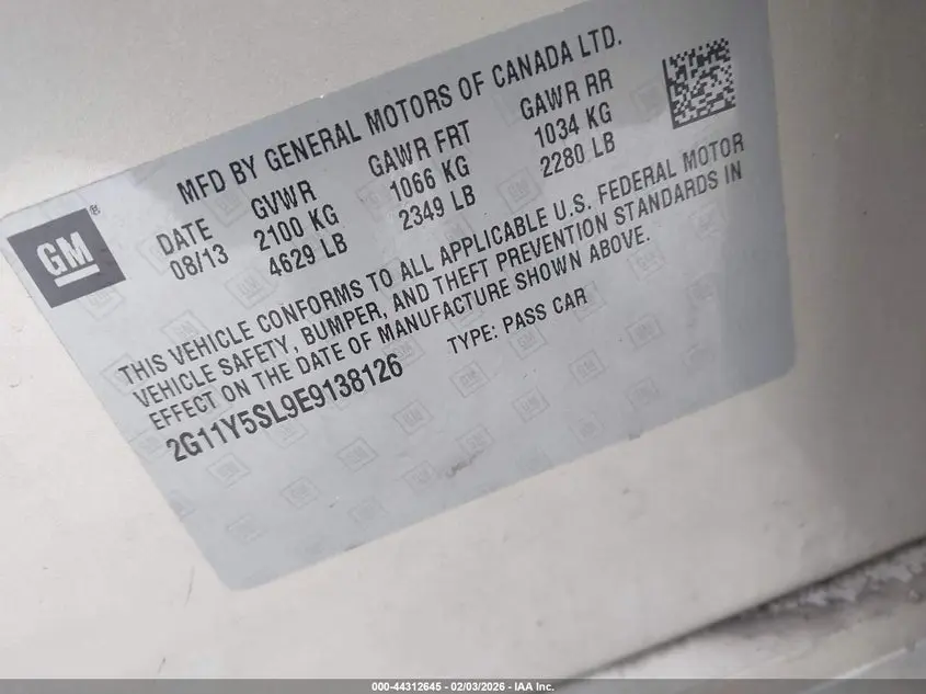 2014 CHEVROLET IMPALA 1LS