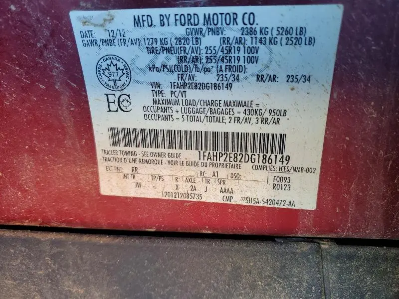 2013 FORD TAURUS SEL  