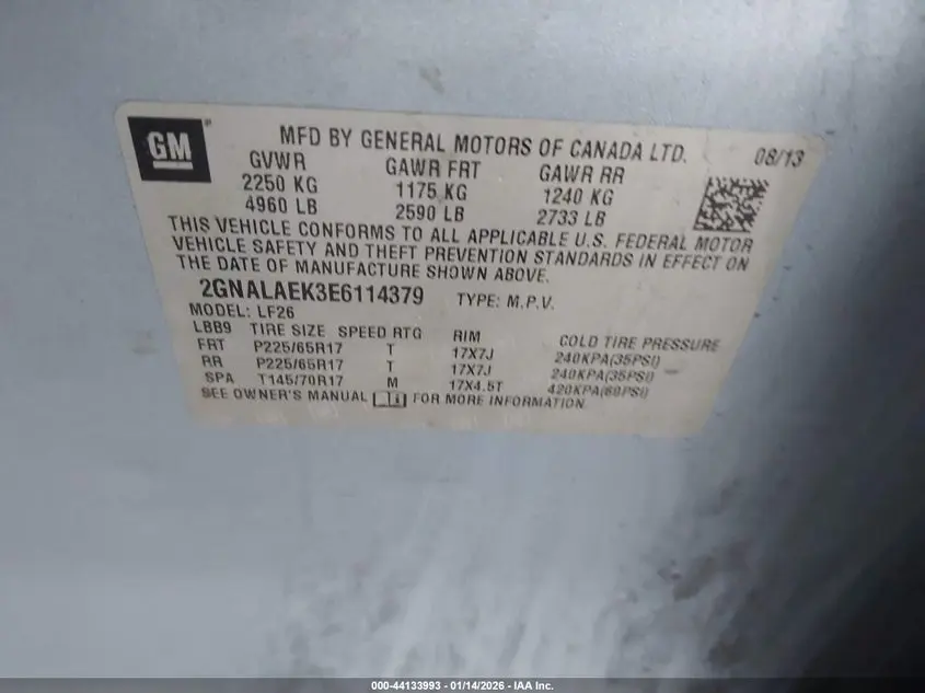 2014 CHEVROLET EQUINOX LS