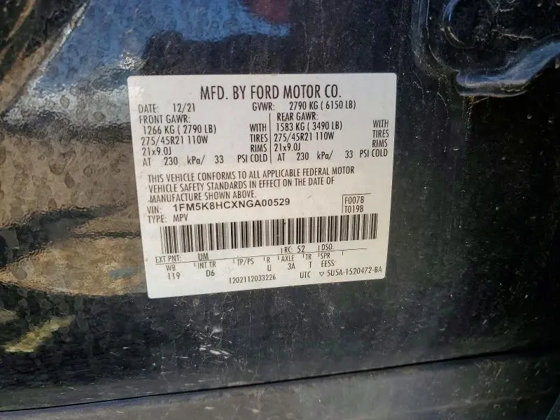 2022 FORD EXPLORER PLATINUM  