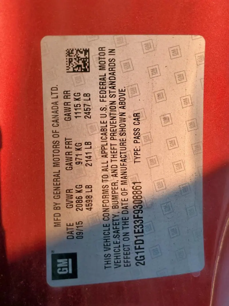 2015 CHEVROLET CAMARO LT  