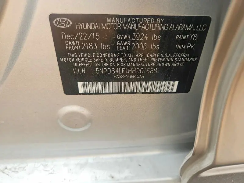2017 HYUNDAI ELANTRA SE  