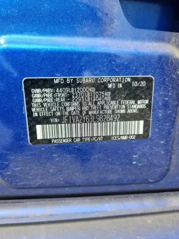 2020 SUBARU WRX STI LIMITED  