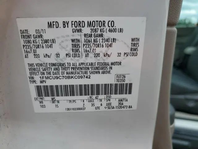 2011 FORD ESCAPE XLS  