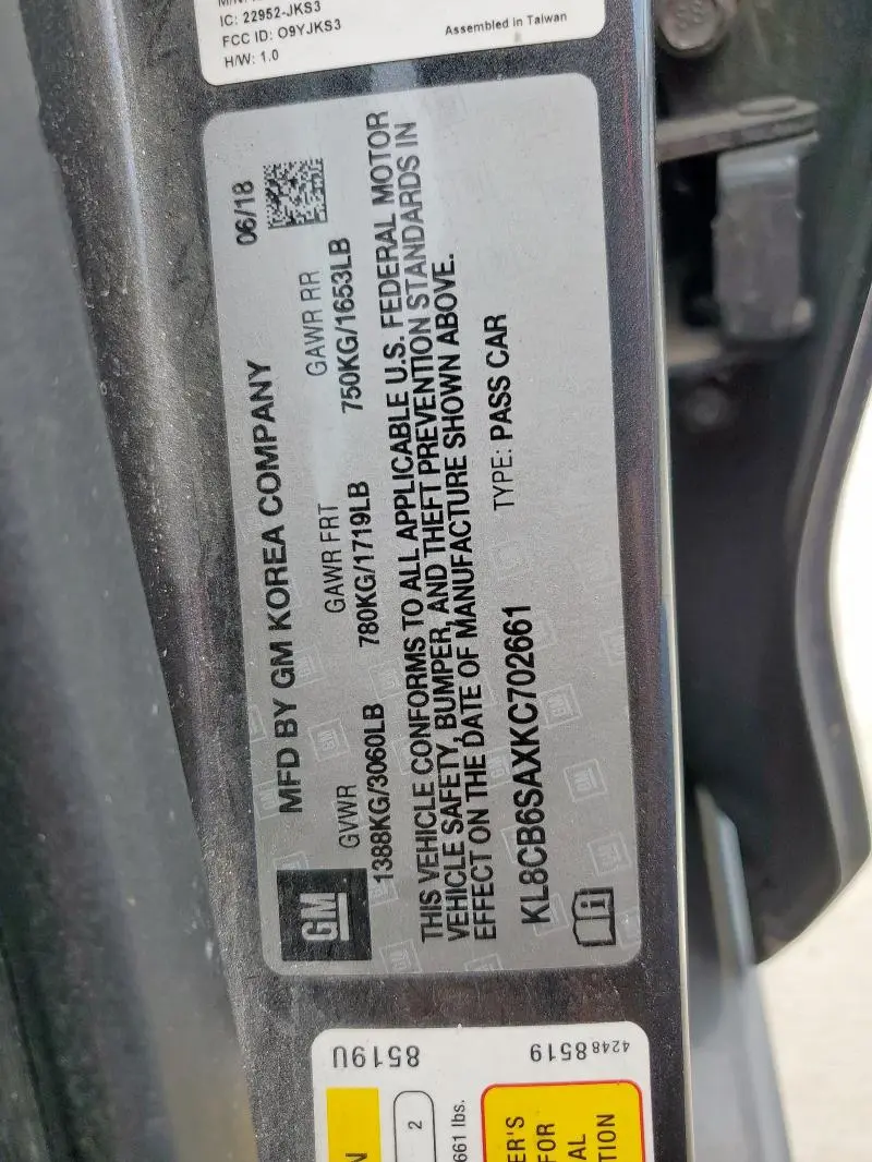 2019 CHEVROLET SPARK LS  