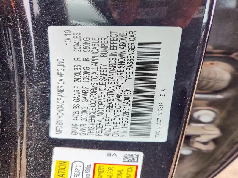 2020 HONDA ACCORD SPORT  