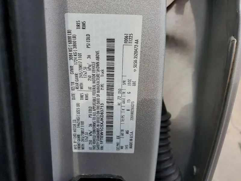 2018 FORD F150 SUPERCREW  