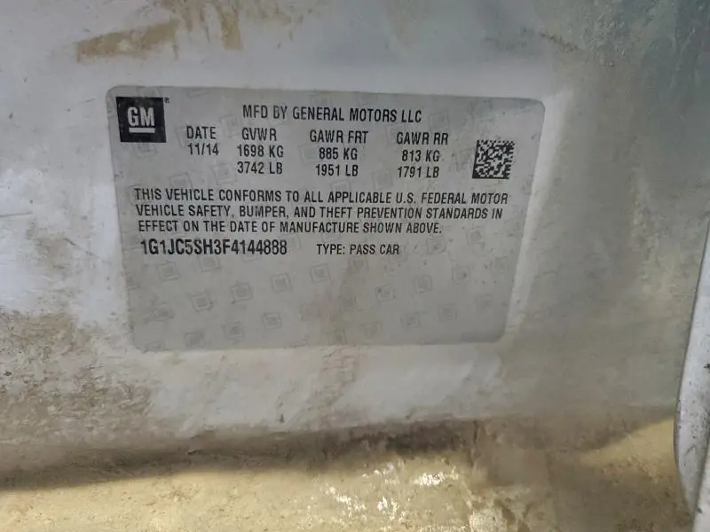 2015 CHEVROLET SONIC LT  