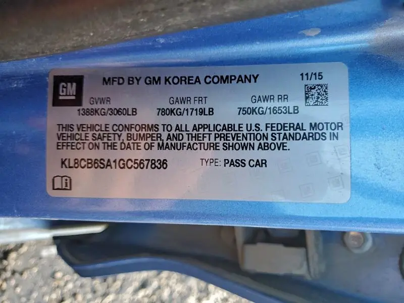 2016 CHEVROLET SPARK LS  