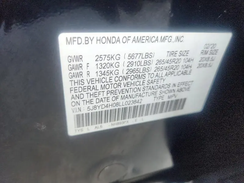 2020 ACURA MDX A-SPEC AWD TECHNOLOGY