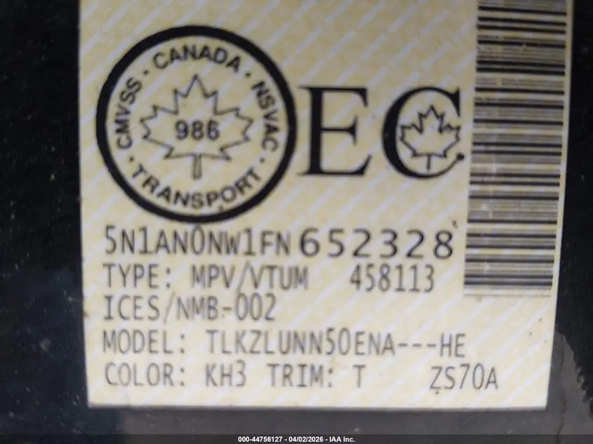 2015 NISSAN XTERRA PRO-4X/S/X