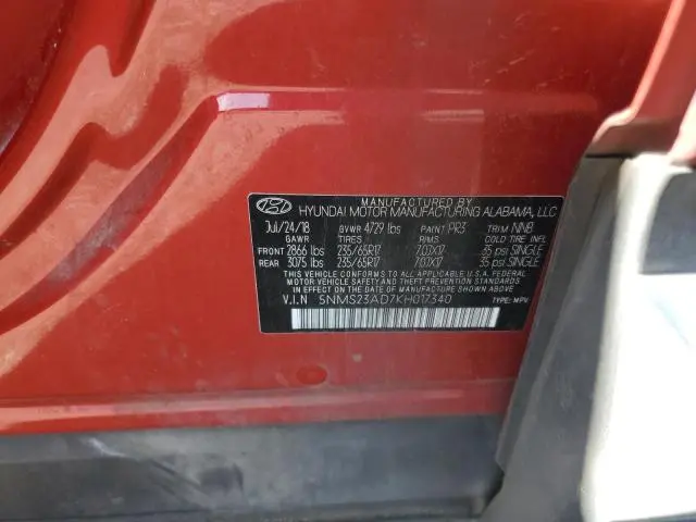 2019 HYUNDAI SANTA FE SE  