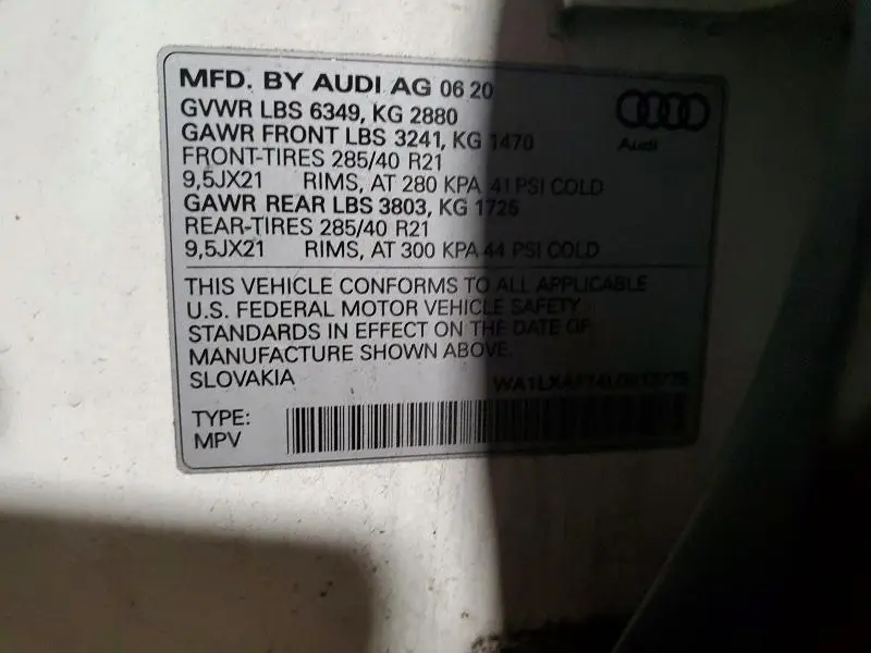 2020 AUDI Q7 PREMIUM PLUS  