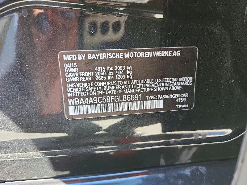 2015 BMW 428 I GRAN COUPE SULEV  