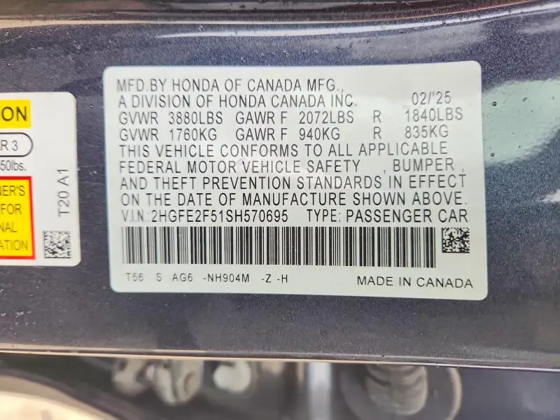 2025 HONDA CIVIC SPORT  