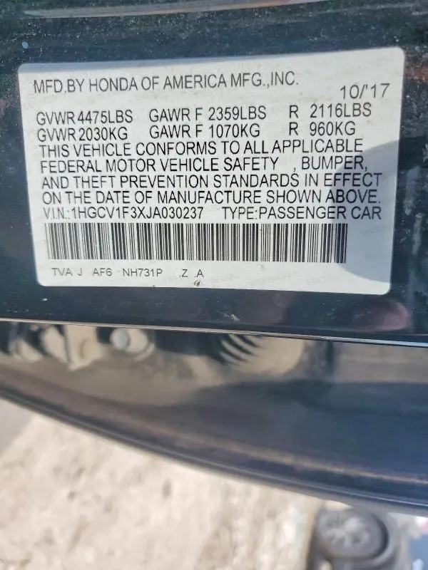 2018 HONDA ACCORD SPORT  