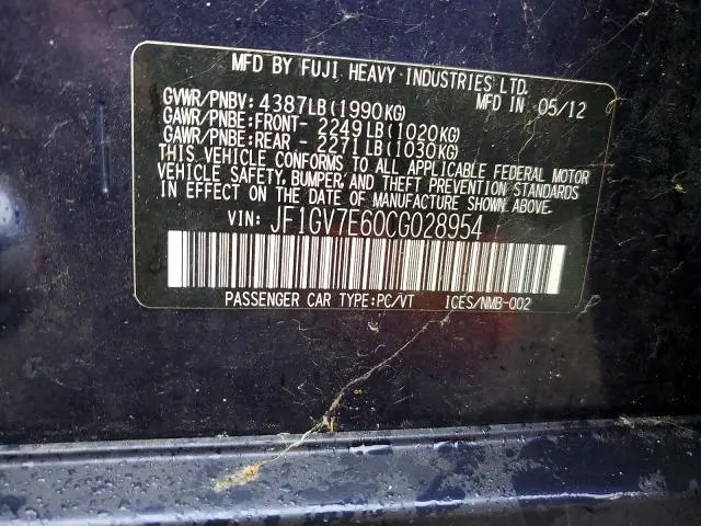 2012 SUBARU IMPREZA WRX  