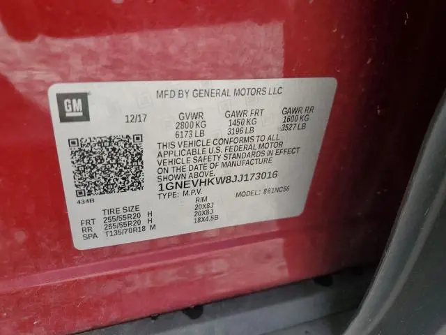 2018 CHEVROLET TRAVERSE LT  