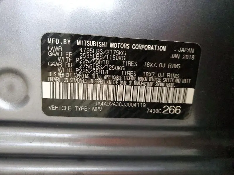 2018 MITSUBISHI OUTLANDER ES  